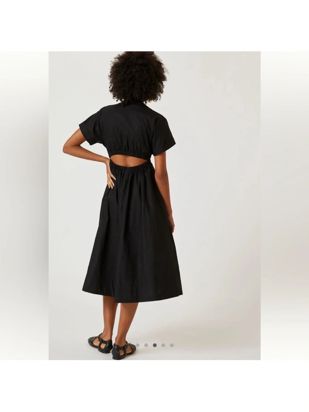 Anthropologie Black Midi Wrap Dress